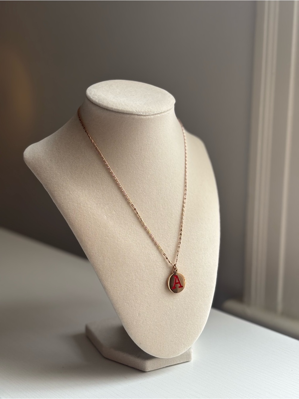 Gold Initial Necklace Letter A Pendant Minimal Dainty Personalized Jewelry - Picture 5 of 10